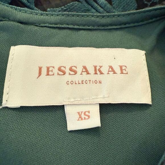 Jessakae Eve Wintergreen Embroidered Dress Sz XS Old Money, Elegant, Cocktail - Picture 7 of 14
